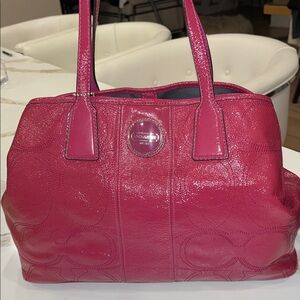 Coach Fuchsia Leather Shoulder Bag